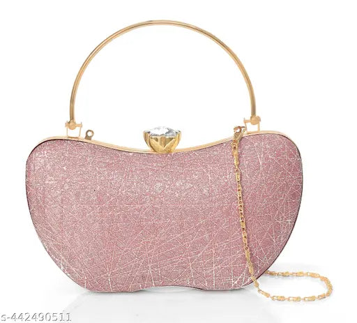Pink resin apple-shaped Zaib clutch, elegant handcrafted evening bag for parties, versatile fashion accessory