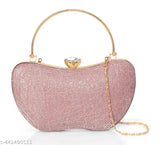 Pink resin apple-shaped Zaib clutch, elegant handcrafted evening bag for parties, versatile fashion accessory