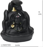 Shiv Ji poly resin decorative showpiece with reversible incense cones, Indian artistry for dashboard