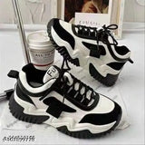 Luxury black EVA & rubber colorblocked lace-up women's shoes, trendy attitudinal footwear from India