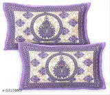 Double Queen Qfab floral cotton bedsheet with 2 pillow covers, ideal for adult sleep