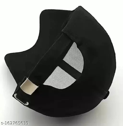 Cotton black plain baseball cap for unisex - solid color, made in India