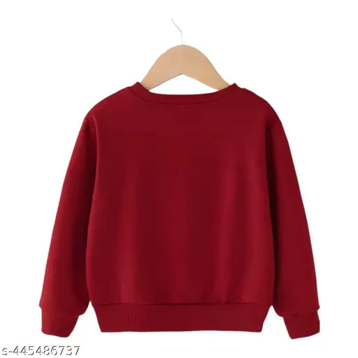 Maroon wool baby full sleeve sweatshirt pack (1), printed net design for toddlers ages 0-4 months to 3-4 years, India origin