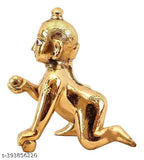 Brass Laddu Gopal full set combo idol with 13 dresses, Indian God figure in sizes 0no to 1no