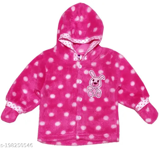 Soft wool winter wear set: Baby boy & girl printed fur suits with mittens (Indian origin)