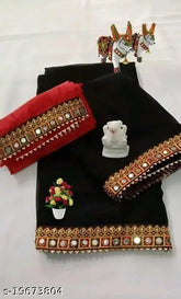 Black Georgette Maharani Saree with Dupion Silk blouse, intricate Zari woven pattern, new party wear collection
