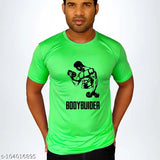 Comfortable & stretchy, breathable athletic t-shirt for men's gym sessions. Yellow, moisture-wicking, Indian-made fitness tee
