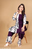 Indian-made superior women's printed net crepe kurta sets with palazzos, sizes 3XL to 6XL