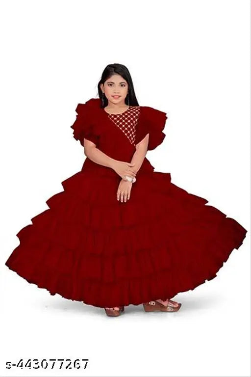 Short-sleeved STAR70 kids' party dress in net fabric, various sizes from 5-16 years, India origin