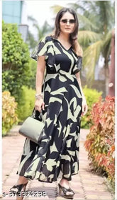 Newest designer Georgette Stone Print dress, short sleeves, India-made, XL/XXL sizes