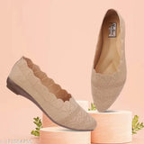 Mesh women's ballerina flats, solid color, slip-on design, MOZA belly shoes from India