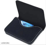 Trendy faux leather men's cardholder, features 2 compartments, solid pattern, black, new design from India