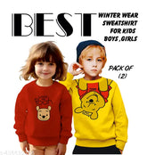 Cotton blend kids sweatshirt, printed with Winnie the Pooh design, available in various sizes for both boys and girls