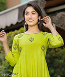 Hand block printed black and gold anarkali kurta in rayon, three-quarter sleeves with intricate Indian design