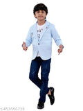 Cotton Billionaires Clothing boys suit, solid print, long sleeves, 5-piece set for parties from age 3-12. Quality kids clothing from India