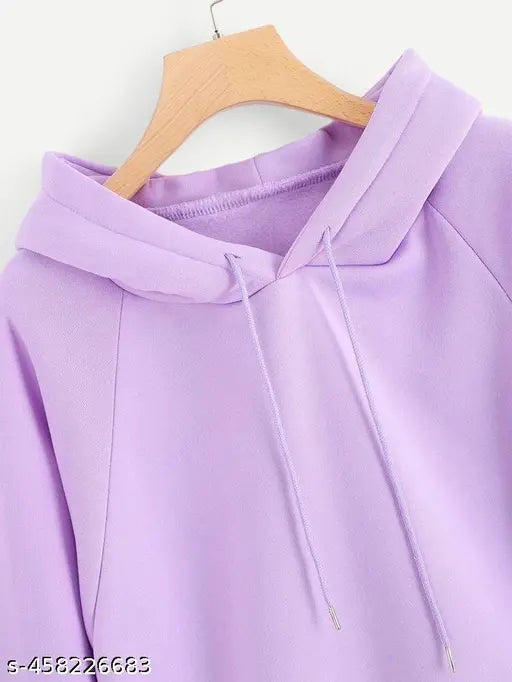 Fleece solid-color women's hoodie from India