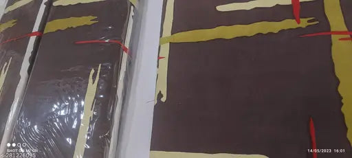 Brown and multicolored checkered polycotton superfine flat sheets (180 thread count, double queen size). Two matching pillow covers included. Ideal for adult use in a variety of settings. Made in India