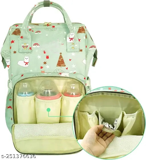 Beige kidsify Premium Diaper Bag, 21 Liters, 9 Pockets. Water-resistant, lightweight travel bag with quick tissue and warm bottle pockets. Smartly designed for easy access and multi-functional use