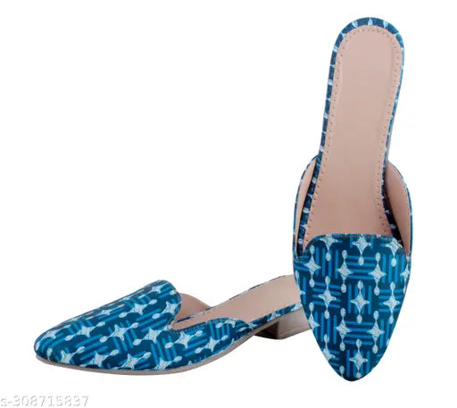 Blue textile Digni Women HeelFlats with attractive belly pattern, slip-on style for trendy comfort