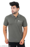 Breathable polycotton polo t-shirt for men's casual wear, solid color in regular fit