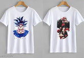 Vektek Gara/Goku Kid 2 Combo Cotton Blend T-Shirt (White), Anime and Goku printed round neck, perfect for girls/women's casual wear