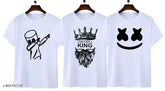 Polyester printed t-shirt for men and women, short sleeves, multi-color design on chest, available in S, M, L, XL, XXL