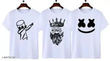 Polyester printed t-shirt for men and women, short sleeves, colorful design, multiple sizes available, India origin
