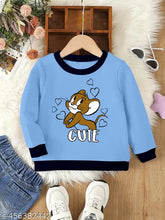 Stylish cotton kids sweatshirt for boys & girls, printed net design, long sleeves, sizes 2-11 years