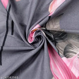 Glace cotton, superfine fitted double bedsheet with 2 floral pillow covers - ideal for summer, adult use