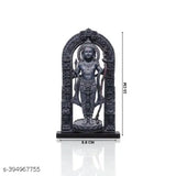 Wooden Ram Lalla statue (6 inch), premium MDF cutout replica from Ayodhya Mandir, perfect for home decor and pooja samagri. High quality synthetic wood frame painting. Great for gifting and easy to clean. Made in India