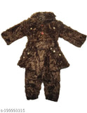 Baby girls & boys casual/party wool sweater sweatpant set, solid pattern for playtime and parties