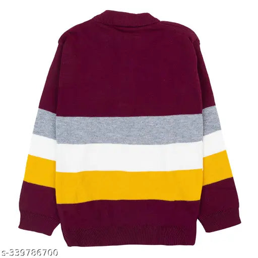 Winter sweater for kids, colorblocked woolen long sleeves, warm and stylish winter wear for boys and girls