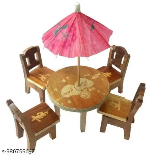 Handmade silk small kids' toy chair and table, handcrafted miniature furniture for ages 4-5 years, Indian artisan-made playchair set