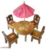 Handmade silk small kids' toy chair and table, handcrafted miniature furniture for ages 4-5 years, Indian artisan-made playchair set