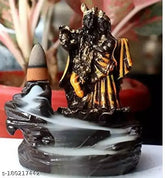 Polyresin Krishna idol backflow fountain decorative showpiece, 12x12x10 cm, handcrafted and eco-friendly