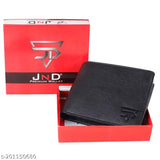 Tan faux leather JnD mens wallet, 2 compartments, free size (11x9cm), modern & sophisticated design