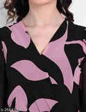 Georgette printed net trendy jumpsuit for women, long sleeves, size S (28-51-28), Indian origin