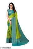 Golden chiffon and brasso saree, free size, India-origin