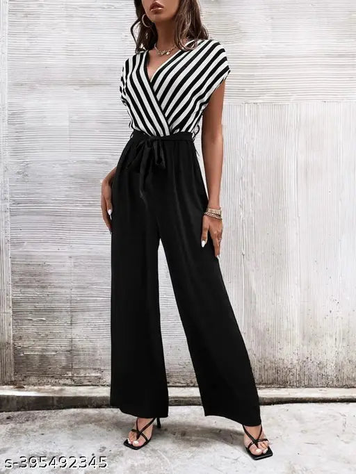Sleeveless printed net Lycra jumpsuit for women - classic fashionable style, size S (Bust 36in, Length 50in, Waist 34in, Hip 38in), made in India