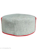 Striped wool Himachali cap for women - traditional festive wear, embroidered detailing