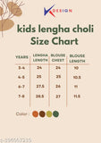 Georgette three-quarter sleeve top and bottom set with digital flower print for kids, fully stitched, India origin