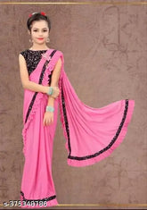Indian kids saree set, solid embellished net design for wedding parties and festivals, sizes 3-14 years
