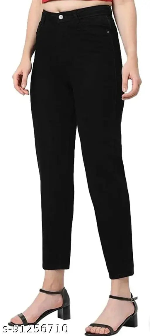 Denim straight jeans, lightweight and soft for comfortable style, made by Allure Motifs, India