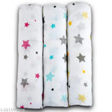 Cotton Muslin Swaddle Set (Multi-Star), 3-pack, soft & breathable for newborns, ideal for mild winter, perfect gift for babies