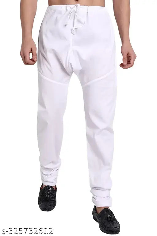 White cotton pajamas for men, comfortable sleepwear in natural fabric