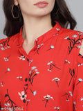 Yellow poly crepe printed net jumpsuit for women, three-quarter sleeves - S (Bust 34in, Length 52in, Waist 34in, Hip 46in), Indian fashion