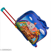 Blue polyester net Indian Riders kids travel trolley suitcase with zoo cartoon animals, waterproof and lightweight for boys and girls (30 L)