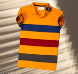 Majestic striped cotton short-sleeve men's t-shirt (S: 36in/26in, L: 40in/28in), made in India