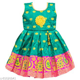 Banaras silk cotton gown, sleeveless, self-design net pattern, 2-3 years size, Indian handmade, high quality