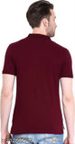 Maroon cotton blend men's polo neck t-shirt, regular fit, short sleeves - durable quality finish